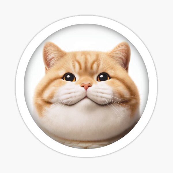 Cute Chubby Cat Face Sticker