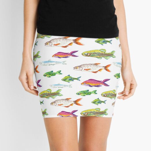Fishy Pattern Mini Skirt
