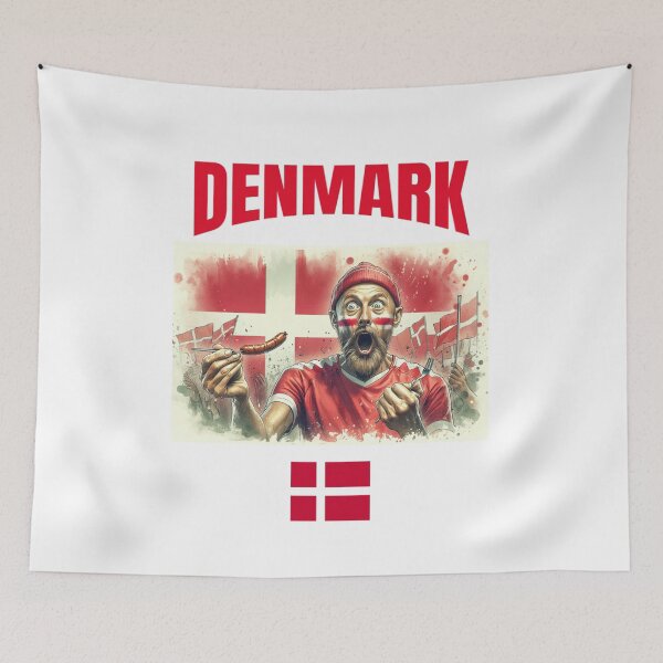 Item preview, Danish Fans Euro24, sausage on a Fork. Denmark designed and sold by Get-Forked.