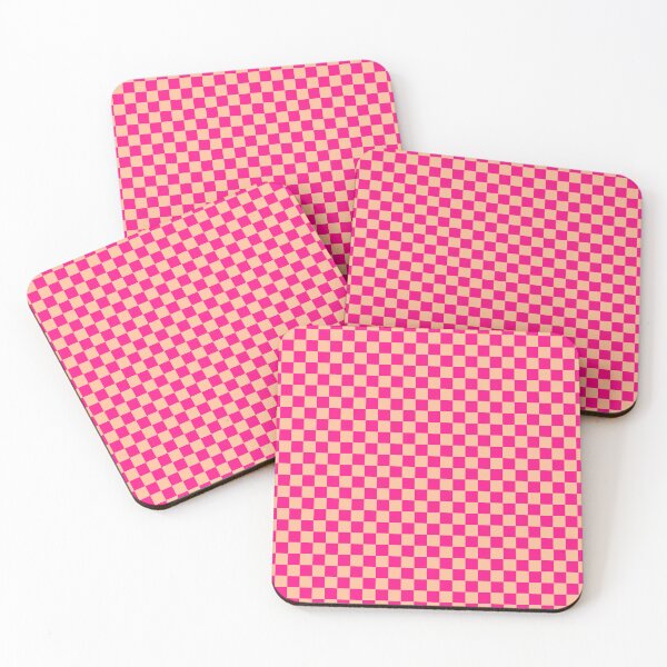 Item preview, Checkered squares peach hot pink retro cool girly geometric pattern  designed and sold by PLdesign.