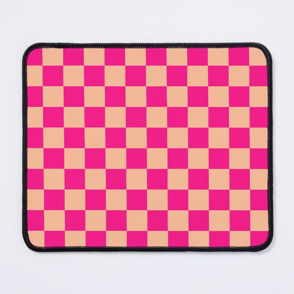 Item preview, Checkered squares peach hot pink retro cool girly geometric pattern designed and sold by PLdesign.
