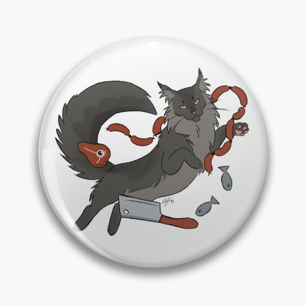 Item preview, Maine coon with meat cleaver designed and sold by Sweetgum-Arts.