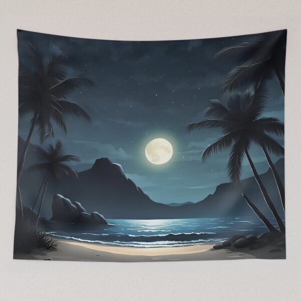 Item preview, Tropical Moonlit Beach designed and sold by Roanemermaid.