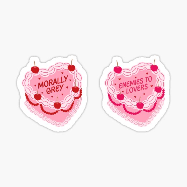 Artikel-Vorschau von morally grey and enemies to lovers pink and red cake bookish pack, designt und verkauft von catdiasart.