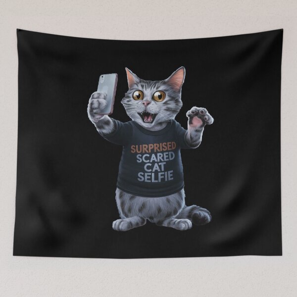 Item preview, Surprised Scared Cat Selfie designed and sold by Redgiant87x.