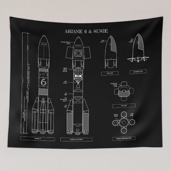Item preview, Ariane 6 &  SUSIE (White Stencil-No Background) Vertical Version designed and sold by BGALAXY.