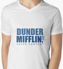 Dunder Mifflin The Office Logo Men's V-Neck T-Shirt