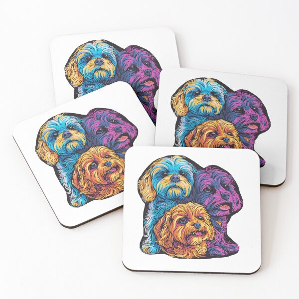 Item preview, Colorful Dogs Trinity designed and sold by NicolasGlowArt.