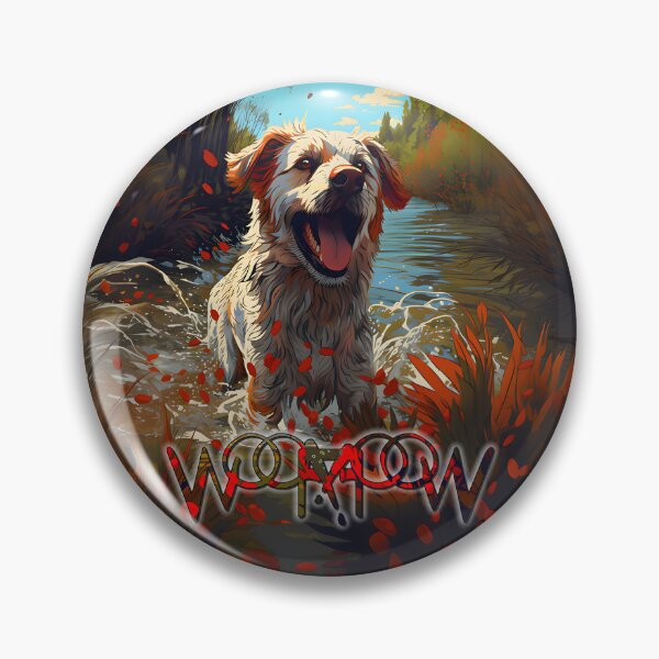 Item preview, Joyful dog bathing in the river designed and sold by Woof-WoofSK.