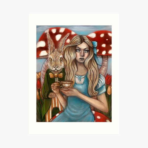 Alice and the March Hare Art Print