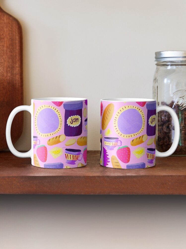 "Tea, with Jam & Bread from Do Re Mi in Bright Pink " Mug by