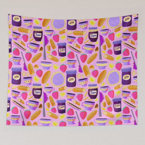 Item preview, Tea, with Jam & Bread from Do Re Mi in Bright Pink  designed and sold by melanieviens.