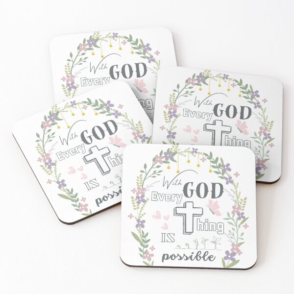 Item preview, Christian Quotes - With God Everything is Possible - Bible Verses designed and sold by Share-Blessings.