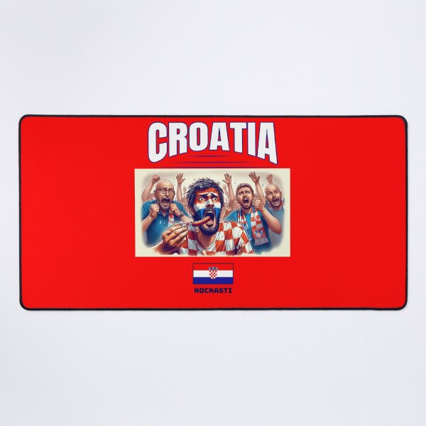Item preview, Croatian Fans Euro24, sausage on a Fork. Croatia designed and sold by Get-Forked.