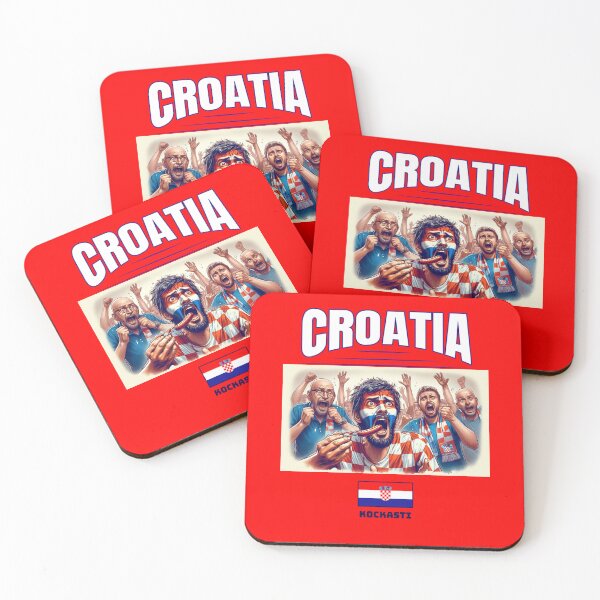 Item preview, Croatian Fans Euro24, sausage on a Fork. Croatia designed and sold by Get-Forked.