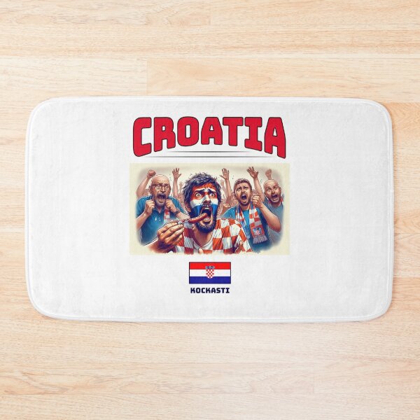 Item preview, Croatian Fans Euro24, sausage on a Fork. Croatia designed and sold by Get-Forked.