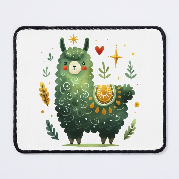 Item preview, Scandinavian Folk Art Cute Chubby Llama designed and sold by FOLK ART FUSION.