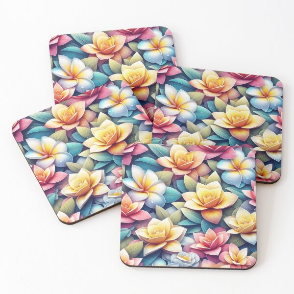 Item preview, Blossoming Harmony A Mosaic of Colourful Frangipani Petals designed and sold by ArtComixHaven.