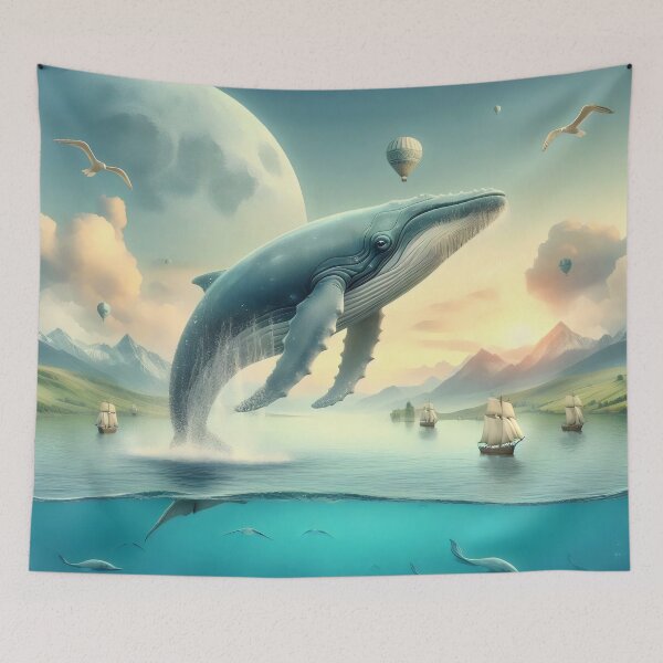 Item preview, Whale in the air. designed and sold by MyHappyArtShop.