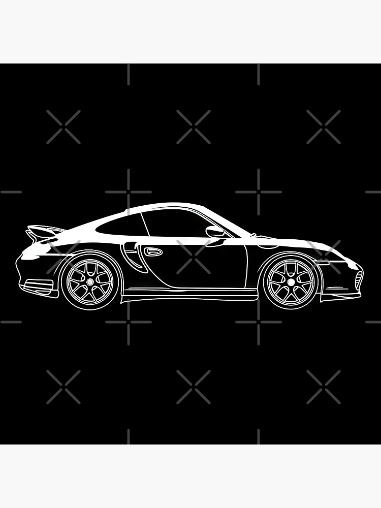 Stickers Muraux Garage - Silhouette Porsche 996 Turbo - Déco Auto Mural Adhésif