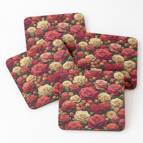 Item preview, Crimson and Gold A Luxurious Tapestry of Roses designed and sold by ArtComixHaven.