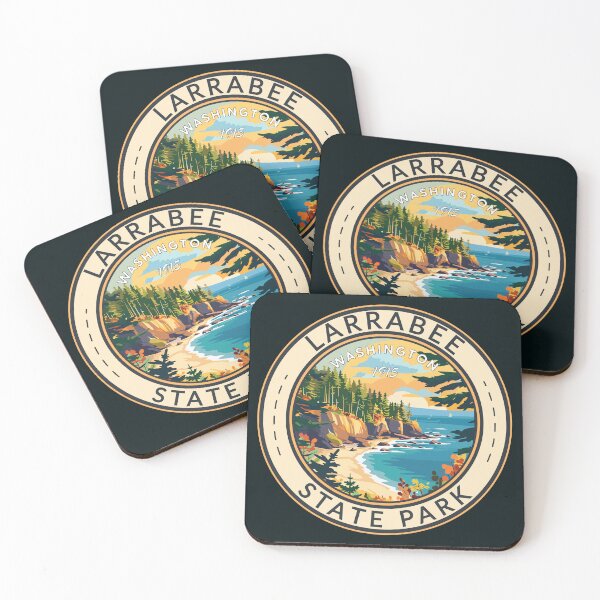 Item preview, Larrabee State Park Washington Travel Art Badge designed and sold by KrisSidDesigns.