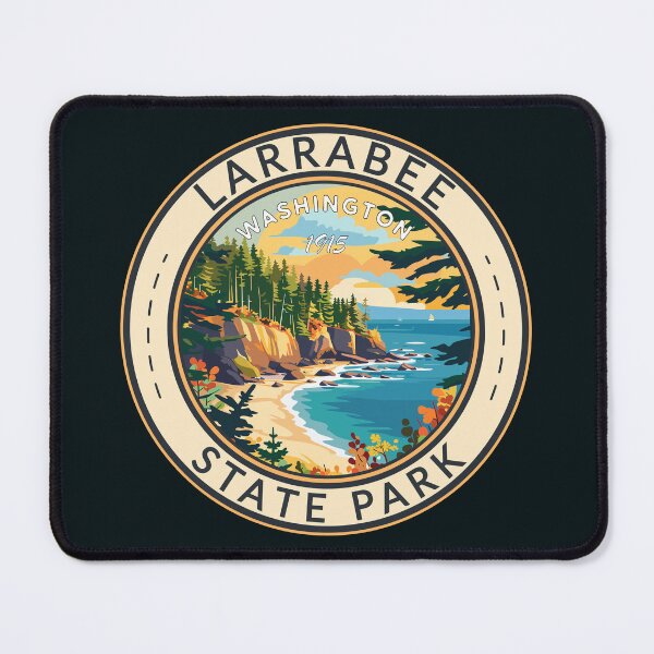 Item preview, Larrabee State Park Washington Travel Art Badge designed and sold by KrisSidDesigns.