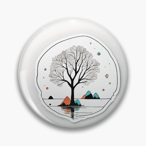 Item preview,  One tree and  water reflection ,stones minimalist Illustration designed and sold by simaso.