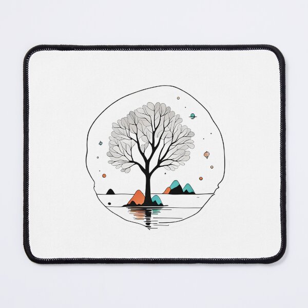 Item preview, One tree and water reflection ,stones minimalist Illustration designed and sold by simaso.