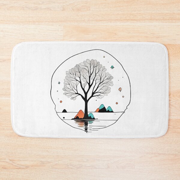 Item preview,  One tree and  water reflection ,stones minimalist Illustration designed and sold by simaso.