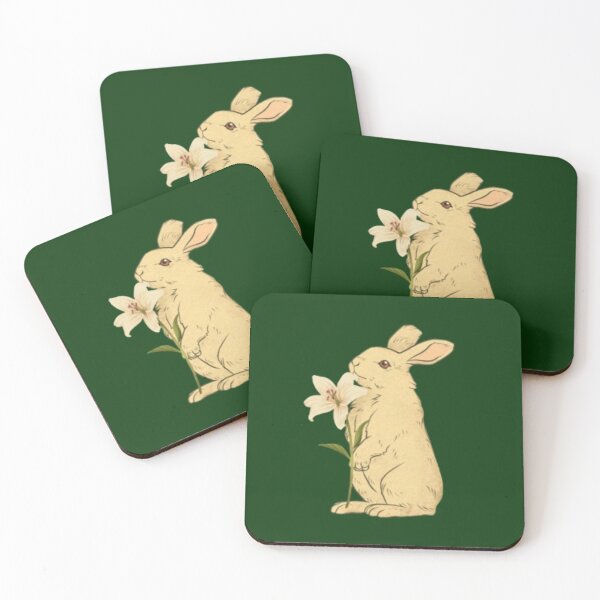 Item preview, Cute rabbit smelling flowers designed and sold by catcraftss.