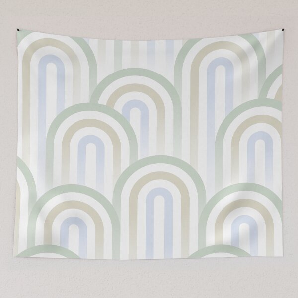 Item preview, Warm Minimalism Deco Rainbow field - pastel green blue  designed and sold by Dominiquevari.
