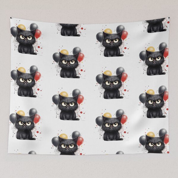 Item preview, Purrfectly Mischievous Black Cat Balloon Bonanza! designed and sold by dcohea.
