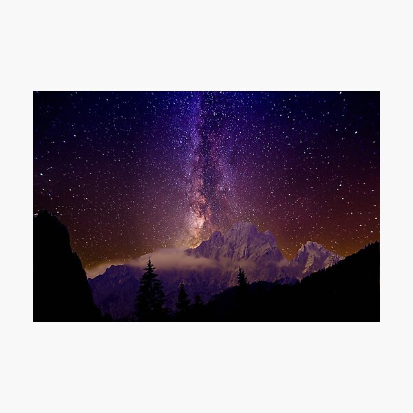 Milky Way over the alps Photographic Print
