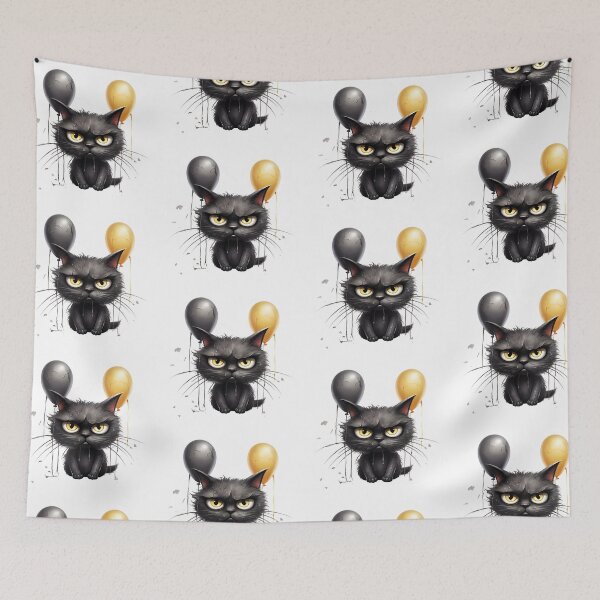 Item preview, Purrfectly Mischievous Black Cat Balloon Bonanza! designed and sold by dcohea.