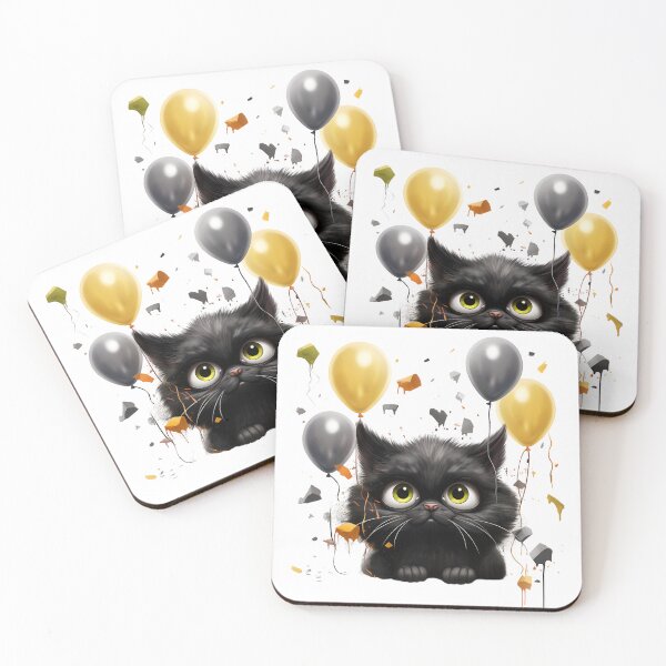 Item preview, Purrfectly Mischievous Black Cat Balloon Bonanza! designed and sold by dcohea.