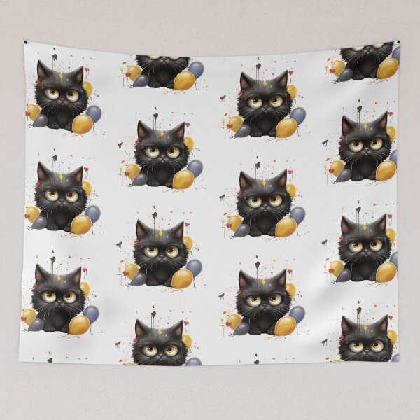 Item preview, Purrfectly Mischievous Black Cat Balloon Bonanza! designed and sold by dcohea.