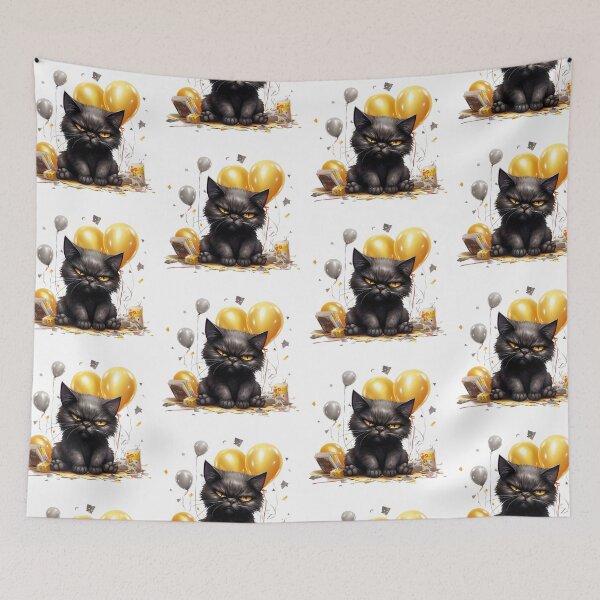 Item preview, Purrfectly Mischievous Black Cat Balloon Bonanza! designed and sold by dcohea.