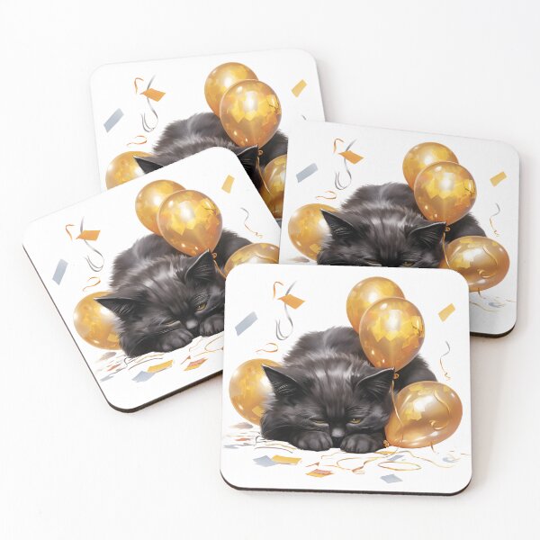 Item preview, Grumpy Funny and Purrfectly Mischievous Black Cat Balloon Bonanza! designed and sold by dcohea.