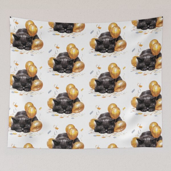 Item preview, Grumpy Funny and Purrfectly Mischievous Black Cat Balloon Bonanza! designed and sold by dcohea.