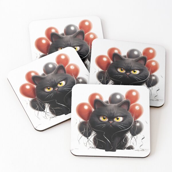 Item preview, Grumpy Funny and Purrfectly Mischievous Black Cat Balloon Bonanza! designed and sold by dcohea.