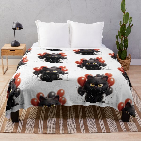 Item preview, Grumpy Funny and Purrfectly Mischievous Black Cat Balloon Bonanza! designed and sold by dcohea.