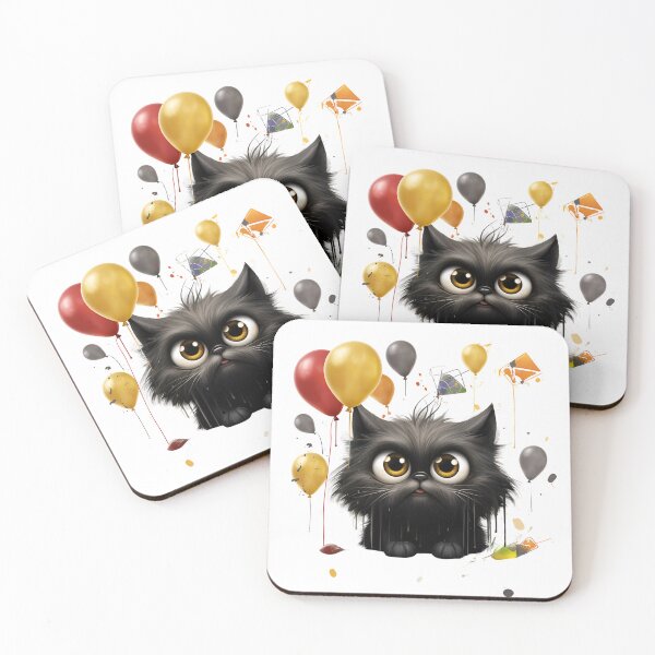 Item preview, Grumpy Funny and Purrfectly Mischievous Black Cat Balloon Bonanza! designed and sold by dcohea.