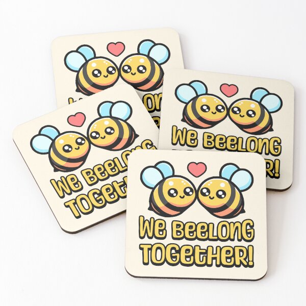 Item preview, We Beelong Together! Cute Bumble Bee Pun Cartoon designed and sold by PMCreative.