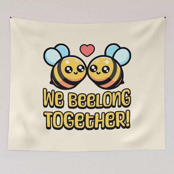 Item preview, We Beelong Together! Cute Bumble Bee Pun Cartoon designed and sold by PMCreative.