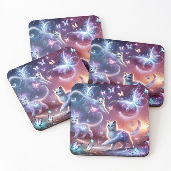 Item preview, "Zodiacal Flutter: Scorpio Cats and Butterflies" designed and sold by MindVibe.