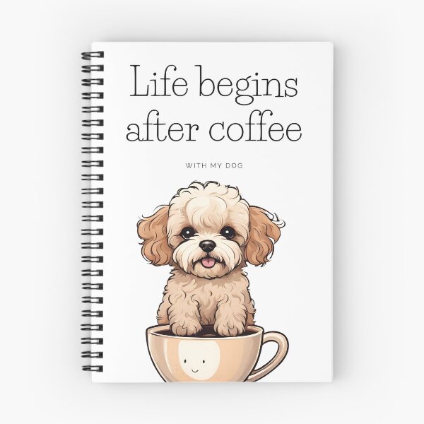 Item preview, Life begins after coffee with my dog maltipoo lover owner mom dad vintage designed and sold by SoulfulT.