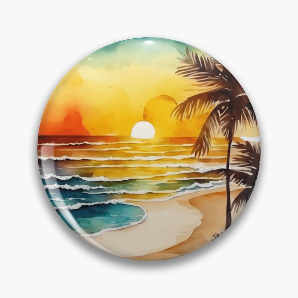 Item preview, Watercolor Sunset Beach  designed and sold by Caribbeangirl82.