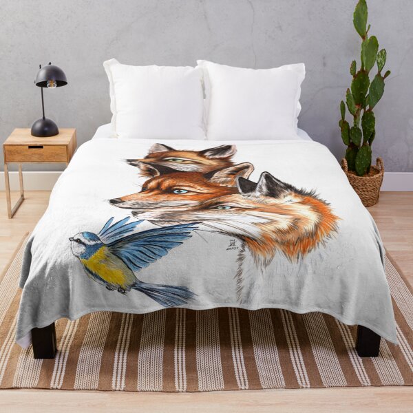 Item preview, Fox family with blue tit designed and sold by camarocaro.