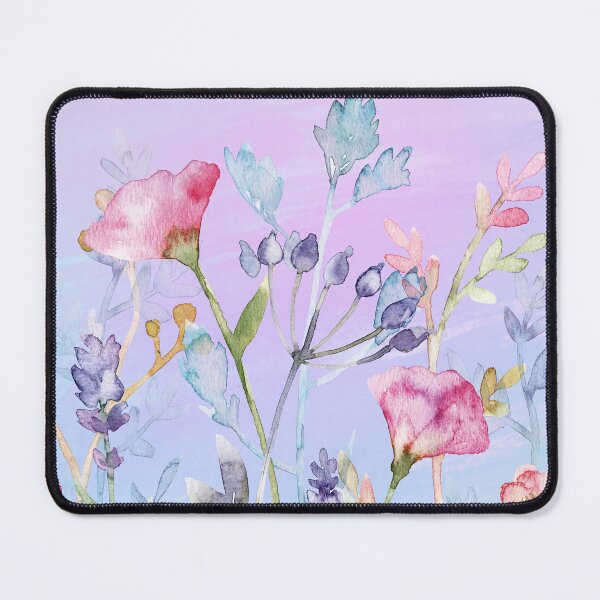 Item preview, Pastel Pink, Blue, Purple Watercolor Flowers designed and sold by DreamingDuck.